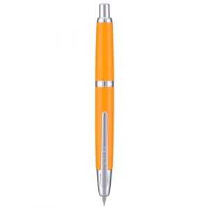 Jinhao Série 10 Stylo plume rétractable Orange Pointe moyenne avec convertisseur d'encre et boîte en métal (version clip argenté) (Eorfa Direct, neuf)