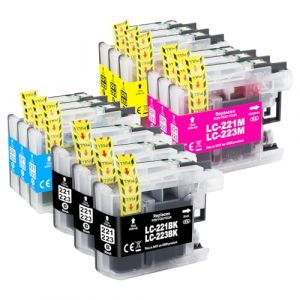 LC223XL Cartouches compatibles avec Brother LC223 LC221 pour Brother MFC J5320DW J4420DW J4620DW J480DW J5720DW J680DW J880DW J4625DW DCP J562DW 4120DW (3Noir, 3Cyan, 3Jaune) 3 magenta) (Evelyy, neuf)