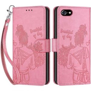 Coque pour iPhone SE 2020 / 2022, Coque iPhone 7 / iPhone 8, Etui Protection Housse Premium Cuir de Portefeuille en Fermeture Magn&eacute;tique Flip Case pour iPhone SE 2020 / SE 2022 / 7 / 8 Coque (Rose) (DIKAS, neuf)