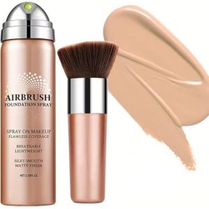 Fond de teint AirBrush impeccable Fond de teint haute couvrance spray mat cr&eacute;meux et onctueux Kit de maquillage pour peaux matures Beige clair avec fini nude naturel,Beige (Beliky Girl, neuf)