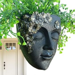 Alwida Jardinière Murale en Tête, Jardinière en Tête De Pla-nte Succulente, Pot De Jardinière en Résine pour Pla-ntes Succulentes,Pot De Fleur Mural, Pot De Fleurs Intérieur Et Extérieur, Décoration (genbmw, neuf)