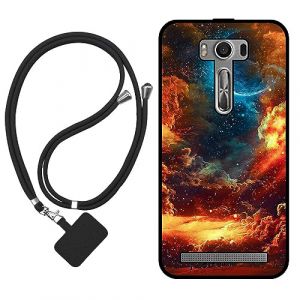 Sunrive Coque Compatible avec ASUS Zenfone 2 Laser ZE500KL,TPU &Eacute;tui Housse Protecteur Souple Gel Mat Back Cover Mignon Motifs Antichoc Case(Nuages,Lune,Ciel)+1x Universelle Dragonne (sunrive, neuf)