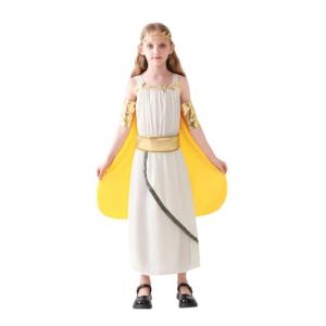 Lito Angels Deguisement D&eacute;esse Grec pour Fille, Robe Toge Romaine Costume Tenue Grecque Antique avec Cape et Couronne pour Spectacle Scolaire Enfant 11-12 Ans Taille 152 (Lito Angels FR, neuf)