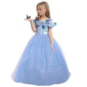 ELSA & ANNA Robe Princesse Reine des Neiges pour Filles - Robe Filles pour Fêtes, Anniversaires, Déguisements & Halloween - 4-5 ans (UK1STCHOICE-ZONE, neuf)
