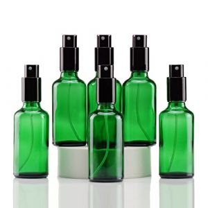 YIZHAO Flacon Spray Vide 50ml, Vert Bouteille Spray Verre, avec Brouillard de Pulverisateur Fine, pour Huiles Essentielles, Aromathérapie, Parfums, Nettoyage, Voyage, Pharmacie – 6Pcs (One Trillion Network, neuf)