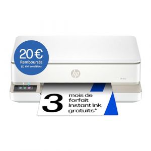 HP Envy 6120e, Imprimante Multifonction, Jet d'encre, A4, Couleur, Impression Recto Verso Automatique, Jusqu'&agrave; 10 ppm, Wi-FI, Smart, 3 Mois de Forfait Instant Ink Gratuit, Blanche (KASIBUK PRINT, neuf)