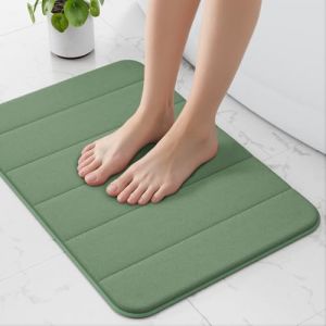 wyewye Tapis de bain en mousse &agrave; m&eacute;moire de forme ultra doux, antid&eacute;rapant, super absorbant Vert fonc&eacute; 40 x 60 cm (Always outstanding with you, neuf)