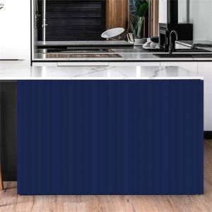 Highdi Rideau Armoire Cuisine Courts, Meuble Rideau Cache Placard Anti Poussière Auto-Adhésif sans Perçage pour sous Evier, Cuisine Porte de Placard, Étagères (Bleu Marine,70 * 90cm) (Highdi, neuf)