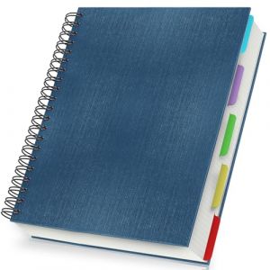 Yarotm Carnet de Notes Spirale – A4 Cahier avec Intercalaires et 120 Feuilles – A4 Notebook Petits Carreaux 5mm avec Papier Crème 100GSM et Couverture Rigide pour Cours, Bleu (Droking, neuf)