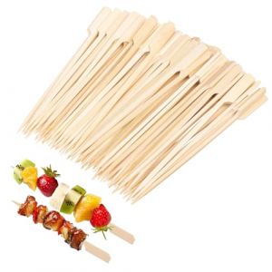 YAZWUR 100 Brochettes en Bambou, Pics en Bois pour Grillades, Ap&eacute;ritif, Cocktails, Fruits et Sandwichs, Accessoires Buffet, Brochette en Bois, Pique Brochette Bois (15 cm) (Romanimania OU, neuf)
