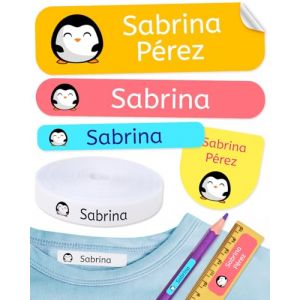 620 étiquettes personnalisées pour vêtements et fournitures scolaires – 400 étiquettes thermocollantes + 220 autocollants imperméables pour école, crèche et maison de retraite (Haberdashery Online, neuf)