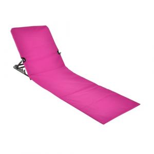 Spetebo Natte de plage pliable avec dossier - Chaise longue de plage - Chaise longue de jardin rose bonbon (✅FR GRENADINE BOUTIQUE✅, neuf)