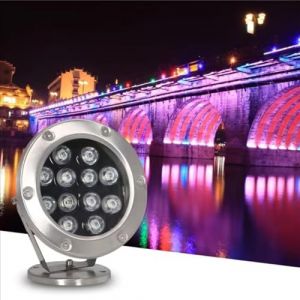 GUODDM Projecteur LED sous-Marin for Bassin, Projecteur D'extérieur Rotatif, Projecteur De Jardin 24 V, Éclairage De Fontaine À LED À Angle Réglable en Acier Inoxydable, Étanche IP68(Blue,36w) (MEISHI MEIKE, neuf)