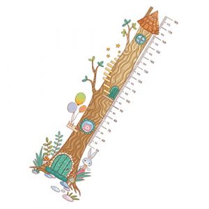 HOOTNEE Toise Murale Autocollante pour Gar&ccedil;on Fille avec Motif For&ecirc;t Outil Mural de Mesure Hauteur D&eacute;coration pour Chambre (Minchi Ditong, neuf)