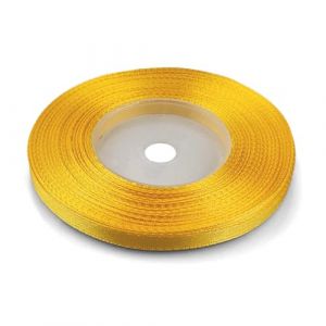 Netuno - 1 ruban de satin de 6 mm x 32 m - Couleur jaune soleil - Ruban décoratif en tissu- Pour travaux manuels, décoration de mariage, emballage cadeau (netuno, neuf)