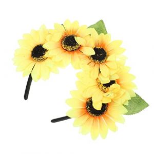 Baluue Soleil Bandeau Hawaii Tournesol Bandeau Tournesol Bandeau Mexicain Bandeau Tournesol Bandana Bandeau De Mariée Cheveux De Mariage Tournesol Fête Dames Jaune Tissu (Fortune Luck, neuf)