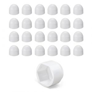 DOJA Barcelona Cache Ecrou - Pack 25 M6: Blanc - Installation Facile, Ajustement Id&eacute;al - Cache Boulon Pour Montage Simple Et S&eacute;curis&eacute; - Capuchon Plastique Offrant Protection Vis Et Finition (DOJA Barcelona, neuf)