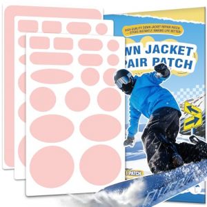 OAZ Patch R&eacute;paration Doudoune Rose, 35 pi&egrave;ces Patch Nylon Autocollant, Patches Autocollant Tissu Imperm&eacute;able pour Vestes, tentes, Sac de couchages, Sac &agrave; Mains (OAZ, neuf)