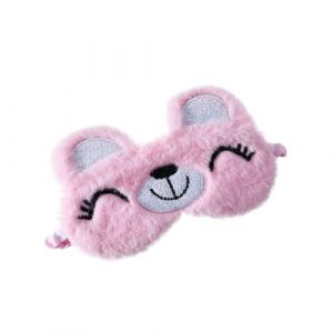 Baluue Masque Pour Les Yeux Occultant Ours Masque Bébé Visière De Nuit Cache-oeil Pour Les Enfants Bandeau Occultant Coussinet Pour Les Yeux Pour La Nuit Cache-oeil Enfant Rose Peluche (Fortune Luck, neuf)