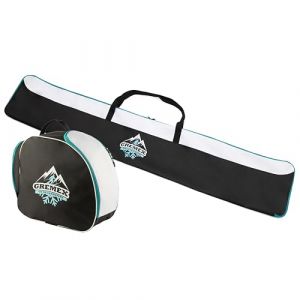 GREMEX Set Sac de Ski et Sac pour Chaussures - Sac de Ski Robuste - Set Housse de Ski - Sac imperméable pour Chaussures de Ski avec Casque - Housse de Ski pour 1 Paire de Skis - Accessoires de Ski (GREMEX, neuf)