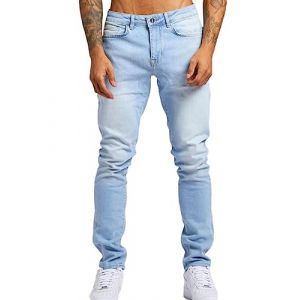 Oanviso Homme Jean Troué Mode Skinny Slim Fit Pantalon Denim Styles Déchiré Sport Trousers avec Fermeture Éclair Casual Pants Trekking Outdoor Cargo Vintage A Bleu Clair S (Osheoiso Inc., neuf)