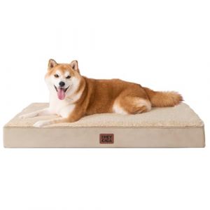 EHEYCIGA Panier Chien Orthopedique, Coussin Chien Dehoussable Lit pour Chien Lavable, Tapis Epais pour Chien Grande Taille, Matelas Chien, Camel, 91x69x9cm (EHEYCIGA EU, neuf)