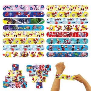 POPOYU 24PCS Slap Bracelet à Claquer,Super Héros Slap Bandes Slap Bracelet Enfant,Jeu de Bracelets Sac Cadeau pour Filles et Garçons Cadeaux d'anniversaire et de Classe (Official flagship store of bubble fish, neuf)