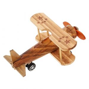 JOINPAYA Modèle Avion Bois Rétro Décoration Vintage Artisanale pour Bureau Et Étagère Ornement Bois Créatif pour Collection Avion (Leasndao, neuf)