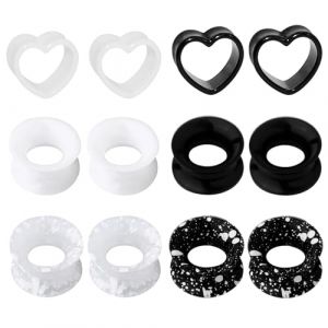 GUSXPPD 6 Paires Écarteur d Oreilles en Silicone, 6-20mm, Tunnel Oreille Plugs d'oreille en Silicone Flexibles Coloré Plug Ecarteur Oreille Tunnels de Chair Forme de Cerceau Unisexe (8MM) (Lokfoo Direct, neuf)