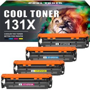 Cool Toner 131X 131A Cartouche de Toner Compatible pour HP Laserjet Pro 200 Color MFP M276nw M276n M251n M251nw CF210X CF210A CF211A CF212A CF213A - Noir Cyan Jaune Magenta (Origin EU, neuf)