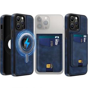 MOBESV 2 in 1 Coque en Cuir pour iPhone 13 Pro Max avec Portefeuille Support, &Eacute;tui Magn&eacute;tique Compatible avec MagSafe, Housse avec Porte Cartes &Eacute;l&eacute;gant (Bleu Royal) (NineFox, neuf)