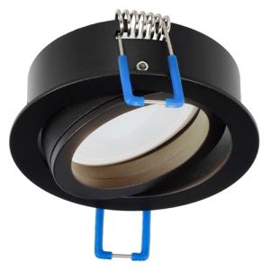 EDO Anneau Encastrable GU10 Ø74 mm Noir - Cadre Spot Orientable en Aluminium pour Plafond - Spot Plafonnier OSMIN RING - Sans Douille ni Ampoule - Éclairage Intérieur Moderne (ELHURT, neuf)