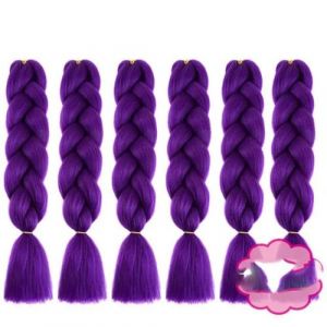 WBLSPA Extensions de Cheveux de tressage de Tresses Jumbo synthétiques pour Femmes Texture Noir Bleu Hair-A35-24inch-CHINA-6Pcs/Lot (guangzhouliyeshangmaoyouxiangongsi 85244, neuf)