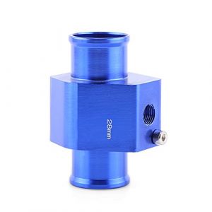 Adaptateur de Capteur de Température, Keesno Sonde Température de l'Eau Tuyau Universel en Alliage Aluminium Joint de Tuyau de Radiateur Bleu 26mm - 40mm(28MM) (Geeriuu, neuf)