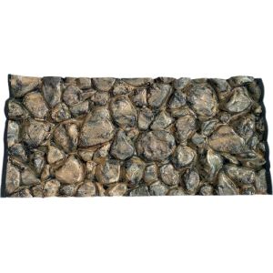 PLASTIKO - Fond de Aquarium 3D I Arri&egrave;re 80x50 cm I Facile &agrave; Assembler et &agrave; Nettoyer I Ne N&eacute;cessite Pas de Collage I S&eacute;curitaire pour les Animaux I Jaune avec Motif de Pierres de Rivi&egrave;re (Plastiko-Dekor, neuf)