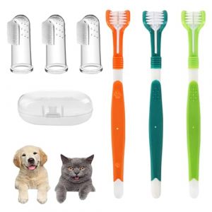 Lot de 6 Brosses &agrave; Dents pour Animaux de Compagnie, Brosse a Dent Chien Doigt en Silicone, Brosse &agrave; Dents pour Chat, Brosse &agrave; Dents &agrave; 360 Degr&eacute;s pour Nettoyer Les Dents des Animaux Domestiques (wuhanshichuiyunmaoyiyouxiangongsi, neuf)