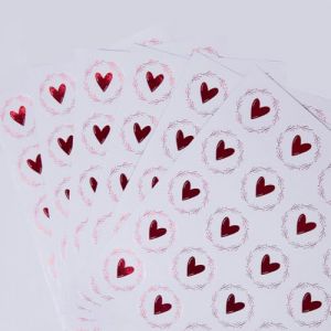 120pcs Autocollants de Sceaux d'Enveloppe de Coeur,Transparent Autocollants Enveloppe Mariage,Personnalisés Autocollants d'Invitations de Mariage Étiquettes de Sceaux Relief Auto-Adhésives(red) (YiXuTag Store, neuf)
