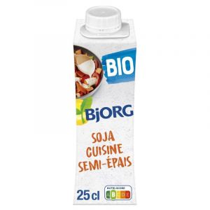 SOJA CUISINE SEMI ÉPAISSE BIO 25CL, BJORG, LOT DE 5 (IC-Boutique, neuf)