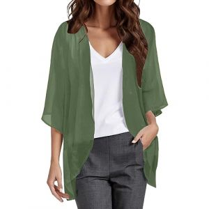 Gilet Blanc Femme, Mariage Veste Cardigan Fin Court Leger Ete Mes Commandes Passées, Gilet Femme sans Manche, Veste Blazer Chic Et Elegant, Poncho Manches Longues Grande Taille Oversize Manteaux (ChaoWenMao, neuf)