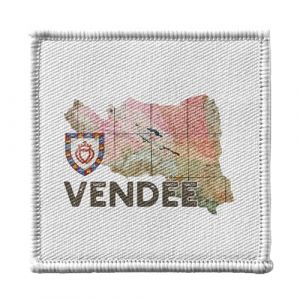 Ecusson Thermocollant Vetement 7x7cm - Vend&eacute;e 85 Departement La Roche sur Yon Carte Ancienne - Patch a Repasser pour Reparation ou Customisation T-shirt Sac Jeans Imprime en France (FabulousBOUTIK, neuf)
