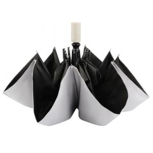 UKOFEW Parapluie Pliant Automatique, Parapluie Anti Vent, Ombrello con Protezione UV, Umbrella Portable, 8 Sections Parapluie Resistant pour Hommes, Femmes et Enfants(Gris) (camelorapi2, neuf)