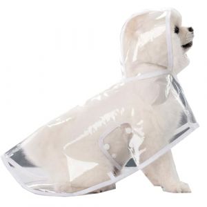 Esforzarse Imperm&eacute;able pour chien avec capuche, poncho de pluie transparent en PVC, taille S, blanc et transparent (Rainbow185, neuf)