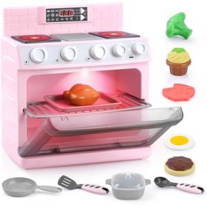 PLAY Ustensile Cuisine four enfant, Set de Accessoire Cuisine pour Enfant avec Fours, Jouets Alimentaires, Ustensiles, Sons et &Eacute;clairages de Cuisson R&eacute;alistes, Set de Cuisine Cadeau pour Enfant 3+ Ans (LANPA EU, neuf)