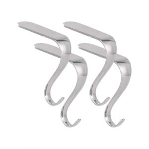 Zymoplas 4 pièces/ensemble crochets de cheminée robustes pour chaussettes de noël avec cheminée en porte-cadeaux noël crochet chaussette en fer, argent (ShuYuGuan, neuf)