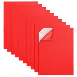 MEARCOOH 10 Feuilles de Mousse Auto Adh&eacute;sives, Rouge 22cm x 30cm Mousse EVA 2mm collant pour l'artisanat, l'encadrement de photos, le scrapbooking (Rouge 10 Feuilles) (MEARCOOH-fr, neuf)