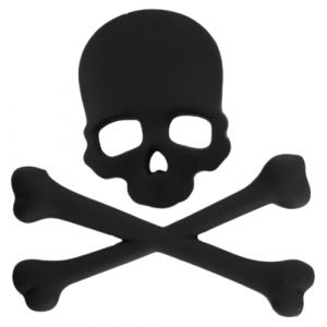 PRETYZOOM Autocollant Cr&acirc;ne 3D en Alliage De Zinc pour Voiture Et Moto Badge T&ecirc;te De Mort Argent&eacute; D&eacute;coration Auto R&eacute;sistante Aux Intemp&eacute;ries 9X8.5Cm (Coddle HSY, neuf)