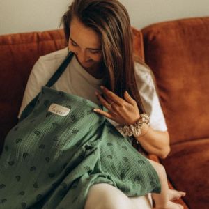 TISU – Housse d'allaitement pour bébé – Housse multi-usage pour siège de voiture | Mousseline de coton bio doux et respirant | Tablier et châle d'alla (TISU, neuf)