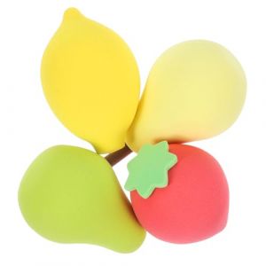 Vaguelly Lot De 4 &Eacute;ponges &agrave; Maquillage Poudre De Maquillage Petite Taille Souples Pour Femmes Usage Humide Et Sec Outil Cosm&eacute;tique Multifruits (poire, Avocat, Fraise, Citron (Bustling Xin, neuf)