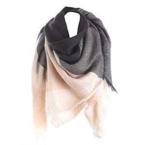 Bakicey Femme &eacute;charpe &eacute;tole Fille ch&acirc;le Foulard, Pashmina Echarpe a Carreaux Laine Mode Etole Plaid Foulards Oversize Shawl Cardigan Cachemire Chaud Automne Hiver Manteau Tricot Ponchos et Capes(M) (Bakicey, neuf)