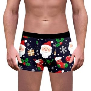 Boxer Homme Slip sous-VêTements ÉLastique PèRe NoëL Coton, CaleçOn pour sans en Respirant, Doux Et Extensible Pere Noel Amusant Et Personnel Boxer Briefs Grande Taille pour Homme (YuYouHuacheng, neuf)